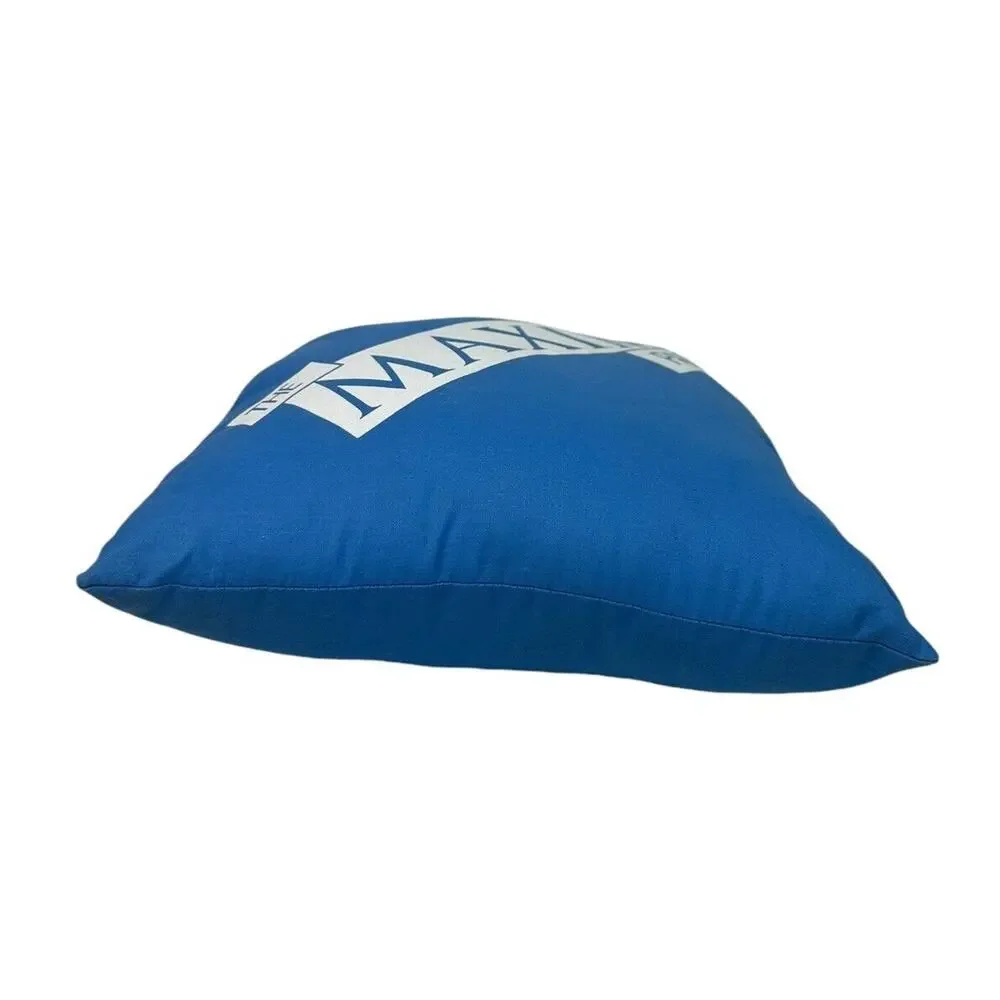 The Maxim Party Blue White Letters Throw Pillow 11‎ x 11
